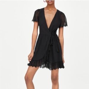 ZARA TRF Black Lace Wrap Mini Dress